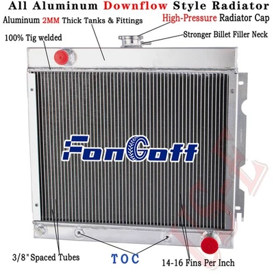 3-Row Aluminum Radiator Fit 1971-1972 Dodge Dart Plymouth Duster Valiant V8 5.2L - Image 1 of 4