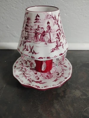 Yankee Candle Holiday/Christmas Carolers Small Jar Shade and Under Plate Gems  - Image 1 of 4