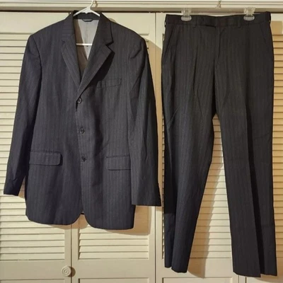 City Streets Men's 42L Jacket 34x31 Pants Suit Black Polyester Rayon - Image 1 of 4