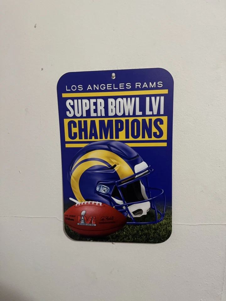 Letrero plástico de vestuario de los Angeles Rams Super Bowl LVi 11x17 NFL Foto 1 de 1