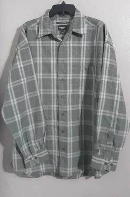 Camisa de vestir verde de microfibra de lujo para hombre Haggar manga larga/botón talla XL Foto 1 de 4