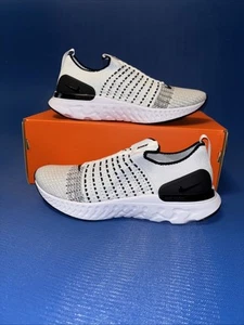Nike React Phantom Run FK Flyknit 2 Oreo White Black CJ0277-100 Men's Size 8.5 - Picture 1 of 7