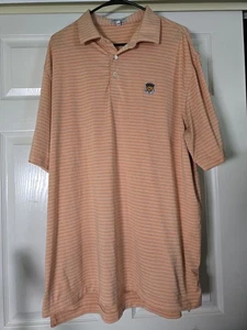 Peter Millar Poloshirt Bel Air Country Club orange weiß gestreift Größe XL - Bild 1 von 5