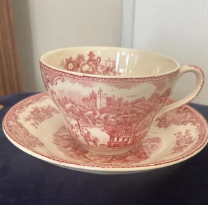 *OLD BRITAIN CASTLES-PINK (1) 14 OZ JUMBO CUP & SAUCER JOHNSON BROTHERS-B136-E - Picture 1 of 7