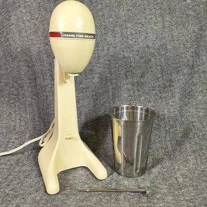 Mezclador de batidos vintage Hamilton Beach Drink Master modelo 727-3 blanco con taza - Imagen 1 de 12
