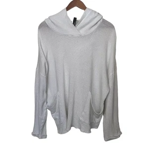 10 Days Amsterdam Women's Size 3 Medium Large White Distressed Hoodie Sweater - Picture 1 of 7