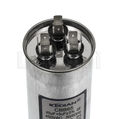 KEDIAN New 45+5 uf Round Dual Run AC Capacitor 450V 45+5MFD 40/85/21 50X140mm CBB65