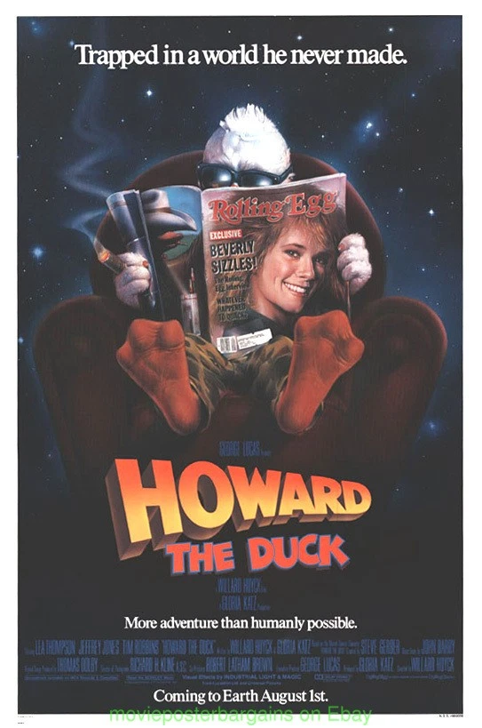 HOWARD THE DUCK MOVIE POSTER 27x41 ORIGINAL ROLLED N. MINT GEORGE LUCAS FILM - Image 1 of 1