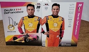 2.Devlin Defrancesco DogeCoin 2025 Indy 500 1.Signed 1.unsigned Hero Cards  - Picture 1 of 2