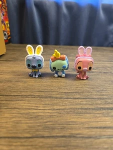 3 Funko Pocket Pop Stitch Scrump & Angel EASTER Minifigures **READ INSIDE** - Picture 1 of 6