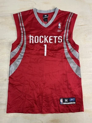 Camiseta deportiva de baloncesto de la NBA roja mediana de los Houston Rockets para hombre Tracy McGrady #1 Reebok Foto 1 de 4
