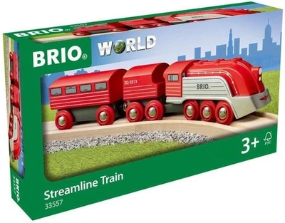 Brio World 33557 ensemble de trains Streamline en bois rouge et gris du Japon... - Photo 1/4