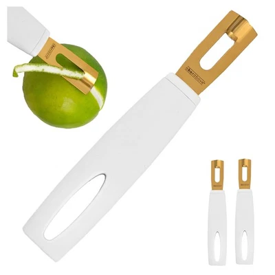 Premium Quality Channel Knife, Gold, White Handle, Garnish for Cocktail Mixer... - Image 1 of 4