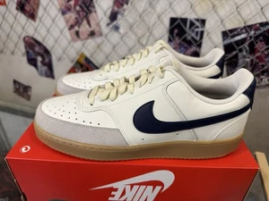 Nike Court Vision Low "Sail/Midnight Navy" HF1068-133 Mens Sneakers New Size 10 - Picture 1 of 10