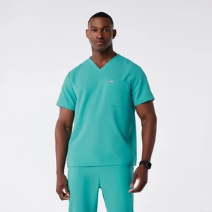 Figs Herren Größe Small Scrub Top Grün V-Ausschnitt Kurzarm Arbeitskleidung - Bild 1 von 4