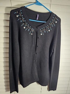 NYDJ Pullover Damen Medium Knopfleiste Strass Bejeweled - Bild 1 von 11
