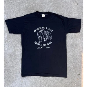Kentucky Derby T-Shirt Vintage 1980 Graphic Tee Herren Large Single Stitch Pferd - Bild 1 von 6