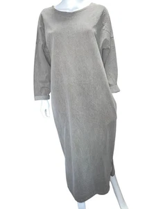 Blue Valley Kleid Damen L Taupe Baumwolle Langarm Maxi - Bild 1 von 4