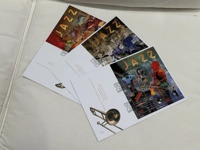 UNITED  NATIONS  2014 JAZZ  3  X  LARGE  FDC ALL  OFFICES Stamps - Image 1 of 4