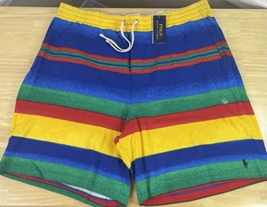 Polo Ralph Lauren Striped Multicolor 8-Inch Striped Spa Terry Shorts - Men’s 1XB - Picture 1 of 6