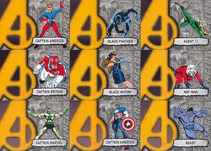 MARVEL BEGINNINGS 2 U PICK SINGLE DIE CUT AVENGERS INSERT CARDS A-8, ETC. MA - Picture 1 of 1
