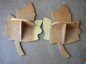 Pair of 8 inch Vintage Maple Leaf Shelf Handmade - Picture 1 of 2