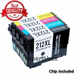 4pk 212XL T212XL Ink Cartridges For Epson 212 WF-2830 WF-2850 XP-4105 XP-4100 XL - Imagen 1 de 2