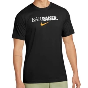 Nike Men's Size L Bar Raiser Swoosh Black Dri-FIT Workout Short Sleeve T-Shirt - Picture 1 of 5