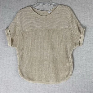 Suéter Poesía Mujer US 6 Beige Lino Tejido Dolman Silencioso Lujo Botón Espalda - Imagen 1 de 8