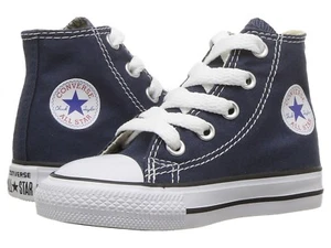 NEU SÄUGLING KLEINKIND CONVERSE MARINEBLAU HOCH KOSTENLOSER VERSAND MITTLERE BREITE - Bild 1 von 4