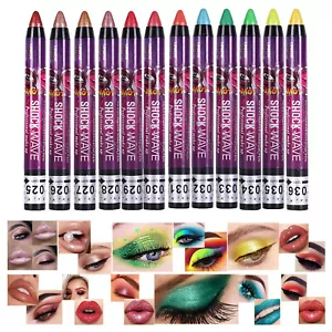 10 Color Long-lasting Waterproof Eyeshadow Pencil 2 in 1 Shimmer Lip Pen Makeup - Picture 1 of 16