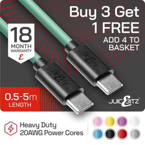 JuicEBitz® USB C Type-C Fast Charging Charger Cable for iPhone 15 Plus Pro Max