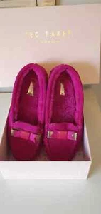 TED BAKER MOCCASIN BRIGHT PINK SLIPPERS SIZE 5 38 RRP £65 - Picture 1 of 1