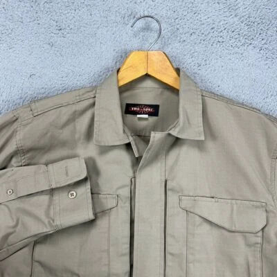 Tru-Spec Tactical Jacket Mens Medium Beige Military Full Zip Ripstop Collared - Image 1 of 4