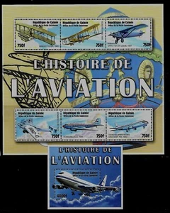 GUINEA Sc 2086-7 NH MINISHEET+S/S of 2002 - AVIATION - Picture 1 of 1