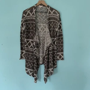 Xhilaration Drapey Tribal Open Knit Southwestern Y2K Aztec Cardigan L Navajo - Picture 1 of 7