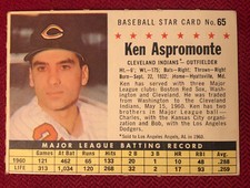 1961 Post Baseball #65 Ken Aspromonte, Cleveland Indians, Perforated Company