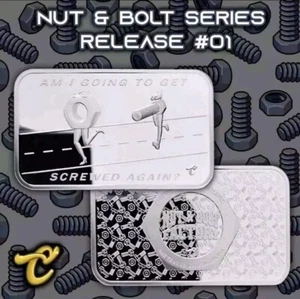 Mutter & Schraube Serie - wieder geschraubt werden? 1oz Feinsilber PP Barren Castronomics - Bild 1 von 5