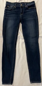 7 For All Mankind Jeans Women's 28 Gwenevere Blue Stretch Skinny Denim - Picture 1 of 11