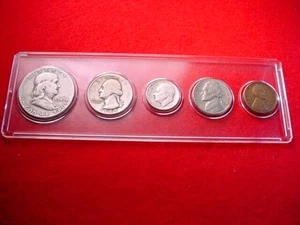 1949-S SAN FRANCISCO 5 COIN MINT SET 90% SILVER KEY DATE COINS!! #40 - Picture 1 of 7