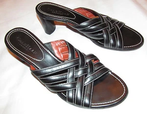 COLE HAAN COUNTRY cross strap front open toe slides leather shoes 8.5 AA - Picture 1 of 5