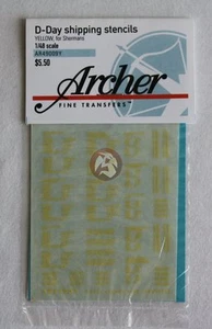 Archer 1/48 D-Day Shipping Stencils for Sherman Tanks WWII (Yellow) AR49009Y - Picture 1 of 1