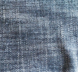 Plain Chenille/Navy Blue Fabric    Width : 140 cm.  Length : 1.30 metre - Picture 1 of 8