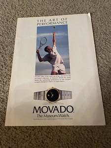 Vintage MOVATO MUSEUM SPORTS EDITION Watch Print Ad 1990s PETE SAMPRAS TENNIS - Picture 1 of 1