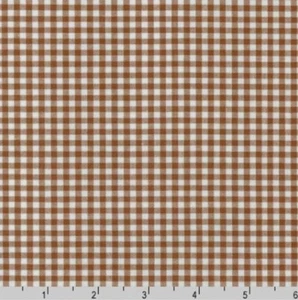 Cotton Carolina Gingham 1/8" Checks Checkered Chocolate Fabric Print BTY D161.30 - Picture 1 of 1