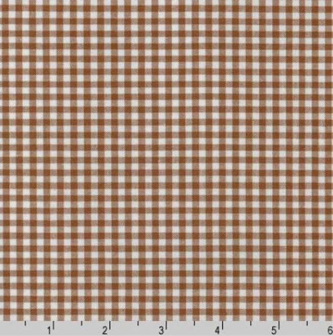 Algodón Carolina Guinga 1/8" Cuadros Chocolate Tela Estampado BTY D161.30 Foto 1 de 1