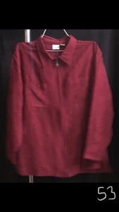 Carolina Colours Women’s Plus 24W Maroon Zip-Up Shacket - Picture 1 of 3