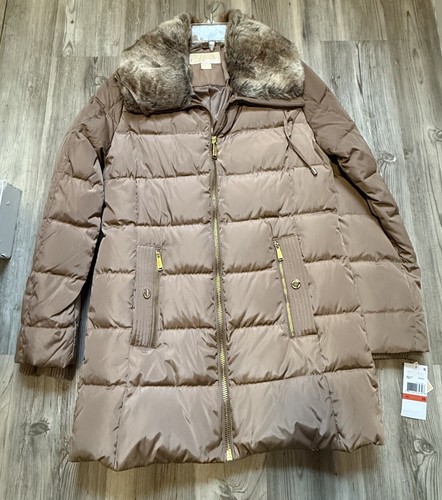 Giubbotto donna MICHAEL KORS impacchettabile piumino con cappuccio puffer coat a bolle TG XS