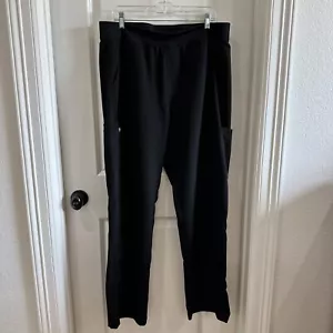 Figs Men XL Black Axim Cargo Scrub Pants Bottoms Pockets Drawstring Straight Leg - Picture 1 of 4