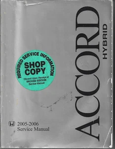 2005 - 2006 Honda Accord Hybrid Shop Service Repair Manual - Bild 1 von 2